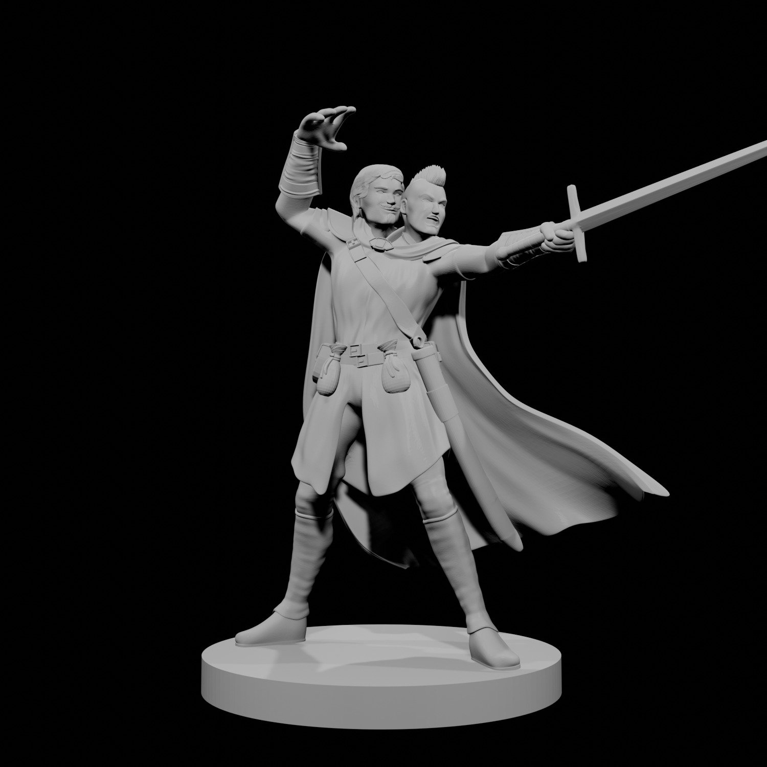 Two Headed Human Male Sorcerer Fighter